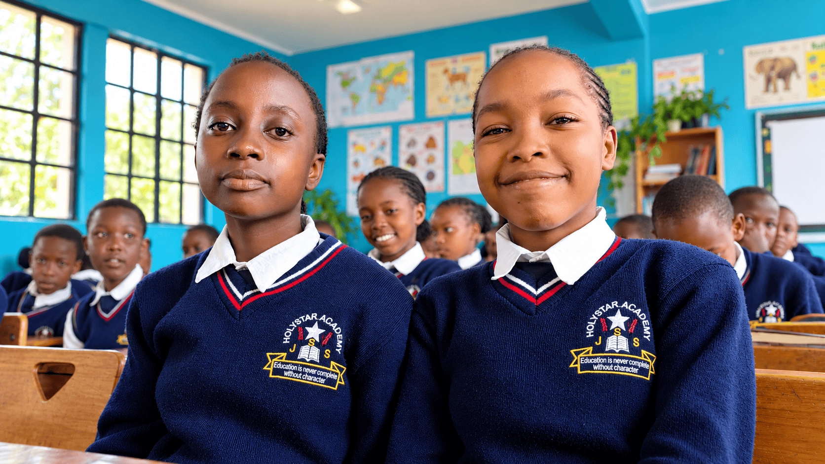 Holystar Junior Secondary School learners in classroom